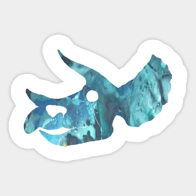 Triceratops Skull Sticker by BittenByErmines